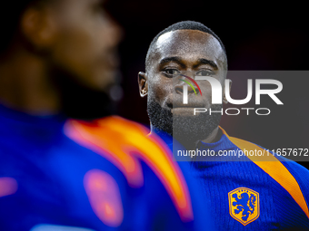 Netherlands defender Lutsharel Geertruida plays during the match between Hungary and the Netherlands at the Puskas Arena for the UEFA Nation...