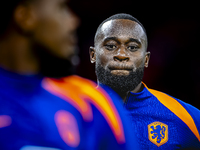 Netherlands defender Lutsharel Geertruida plays during the match between Hungary and the Netherlands at the Puskas Arena for the UEFA Nation...