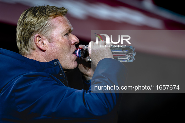 Netherlands trainer Ronald Koeman is present during the match between Hungary and the Netherlands at the Puskas Arena for the UEFA Nations L...