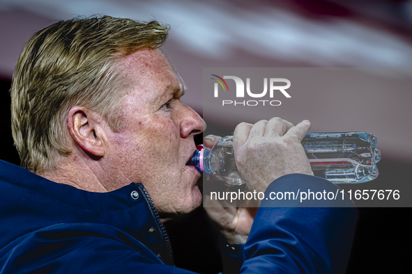 Netherlands trainer Ronald Koeman is present during the match between Hungary and the Netherlands at the Puskas Arena for the UEFA Nations L...