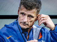 Netherlands assistant trainer Win Jonk is present during the match between Hungary and the Netherlands at the Puskas Arena for the UEFA Nati...