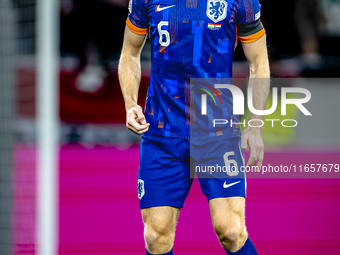 Netherlands defender Stefan de Vrij plays during the match between Hungary and the Netherlands at the Puskas Arena for the UEFA Nations Leag...