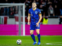 Netherlands defender Stefan de Vrij plays during the match between Hungary and the Netherlands at the Puskas Arena for the UEFA Nations Leag...