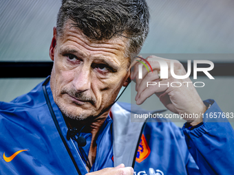 Netherlands assistant trainer Win Jonk is present during the match between Hungary and the Netherlands at the Puskas Arena for the UEFA Nati...