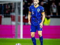 Netherlands defender Stefan de Vrij plays during the match between Hungary and the Netherlands at the Puskas Arena for the UEFA Nations Leag...