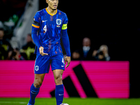 Netherlands defender Virgil van Dijk plays during the match between Hungary and the Netherlands at the Puskas Arena for the UEFA Nations Lea...