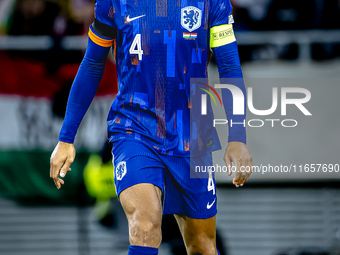 Netherlands defender Virgil van Dijk plays during the match between Hungary and the Netherlands at the Puskas Arena for the UEFA Nations Lea...