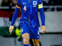 Netherlands defender Virgil van Dijk plays during the match between Hungary and the Netherlands at the Puskas Arena for the UEFA Nations Lea...