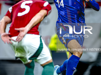 Netherlands midfielder Tijani Reijnders plays during the match between Hungary and the Netherlands at the Puskas Arena for the UEFA Nations...