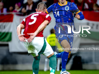 Netherlands midfielder Tijani Reijnders plays during the match between Hungary and the Netherlands at the Puskas Arena for the UEFA Nations...