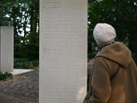 BAYEUX, FRANCE - OCTOBER 11: 
A view of the newly inaugurated memorial stele on October 10, honoring journalists who were killed in the line...