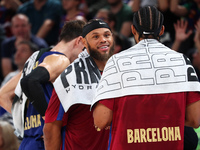 Justin Anderson and Jabari Parker play during the match between FC Barcelona and Alba Berlin, corresponding to week 2 of the Turkish Airline...