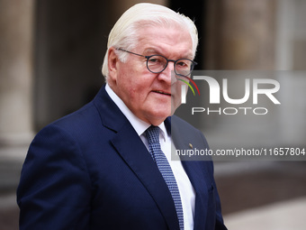 President of Germany, Frank-Walter Steinmeier, attends a welcome ceremony during the Arraiolos Group meeting at the Wawel Royal Castle in Kr...