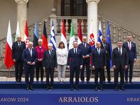 Participants of the Arraiolos Group meeting (L-R) Hungary's President Tamas Sulyok, Germany's President Frank-Walter Steinmeier, Slovenia's...