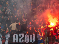 Ukrainian fans  during the  UEFA Nations League 2024 League B Group B1 match between Ukraine and Georgia , at the Poznan Arena in Poznan, Po...