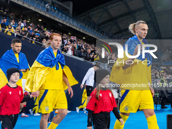 Yukhym Konoplia, Maksym Talovierov during the  UEFA Nations League 2024 League B Group B1 match between Ukraine and Georgia , at the Poznan...