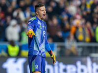 Anatoliy Trubin is playing  during the  UEFA Nations League 2024 League B Group B1 match between Ukraine and Georgia , at the Poznan Arena i...