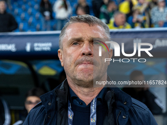 Head coach Serhiy Rebrov is looking during the  UEFA Nations League 2024 League B Group B1 match between Ukraine and Georgia , at the Poznan...