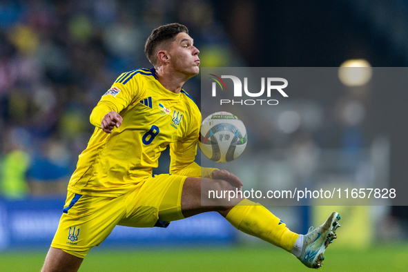 Georgiy Sudakov is playing  during the  UEFA Nations League 2024 League B Group B1 match between Ukraine and Georgia , at the Poznan Arena i...