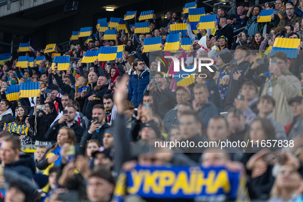 Ukrainian fans   during the  UEFA Nations League 2024 League B Group B1 match between Ukraine and Georgia , at the Poznan Arena in Poznan, P...