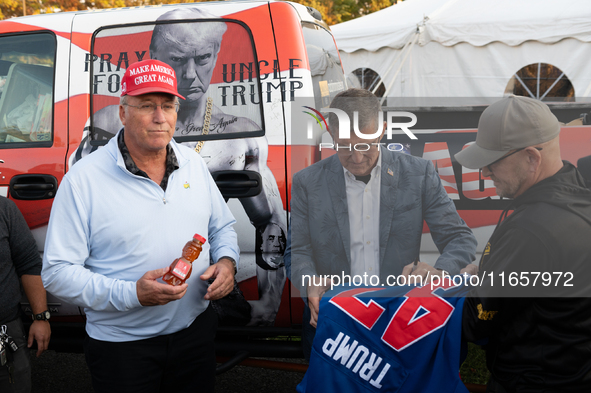 Former Trump National Security Advisor and retired three-star Lt. Gen. Michael Flynn speaks at the annual Rod of Iron Festival in Greeley, P...