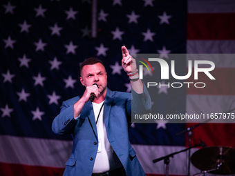 Chris Darlington at the Rod of Iron Festival in Greeley, Pennsylvania, on October 11, 2024, where a showing of the documentary ''Flynn'' was...