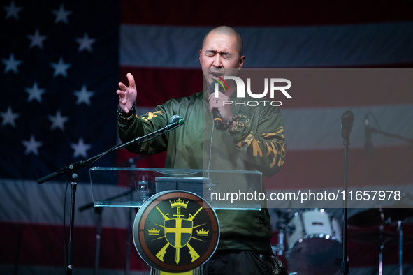 Sean Moon at the Rod of Iron Festival in Greeley, Pennsylvania, on October 11, 2024, where a showing of the documentary ''Flynn'' was held. 