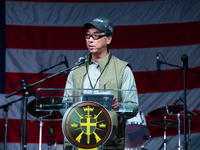 Justin Moon at the Rod of Iron Festival in Greeley, Pennsylvania, on October 11, 2024, where a showing of the documentary ''Flynn'' was held...