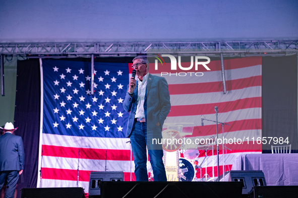 Former Trump National Security Advisor and retired three-star Lt. Gen. Michael Flynn speaks at the annual Rod of Iron Festival in Greeley, P...