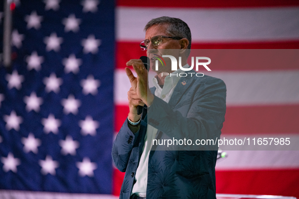 Former Trump National Security Advisor and retired three-star Lt. Gen. Michael Flynn speaks at the annual Rod of Iron Festival in Greeley, P...