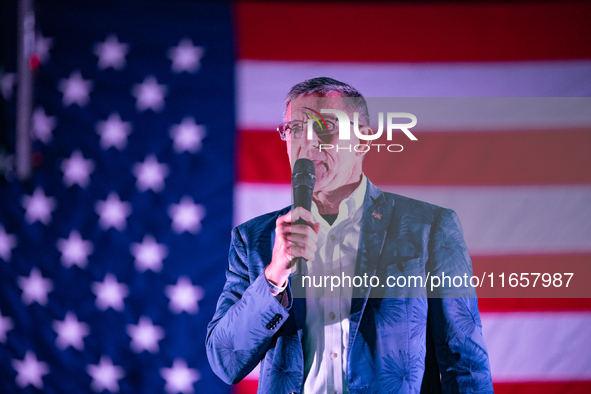 Former Trump National Security Advisor and retired three-star Lt. Gen. Michael Flynn speaks at the annual Rod of Iron Festival in Greeley, P...