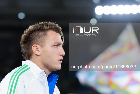 Matteo Retegui of Italy looks on during the UEFA Nations League 2024/25 League A Group A2 match between Italy and Belgium at Stadio Olimpico...