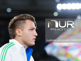 Matteo Retegui of Italy looks on during the UEFA Nations League 2024/25 League A Group A2 match between Italy and Belgium at Stadio Olimpico...