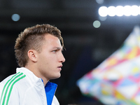 Matteo Retegui of Italy looks on during the UEFA Nations League 2024/25 League A Group A2 match between Italy and Belgium at Stadio Olimpico...