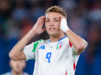 Matteo Retegui of Italy looks dejected during the UEFA Nations League 2024/25 League A Group A2 match between Italy and Belgium at Stadio Ol...