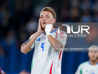 Matteo Retegui of Italy looks dejected during the UEFA Nations League 2024/25 League A Group A2 match between Italy and Belgium at Stadio Ol...