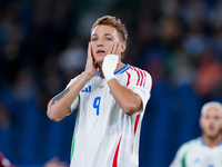 Matteo Retegui of Italy looks dejected during the UEFA Nations League 2024/25 League A Group A2 match between Italy and Belgium at Stadio Ol...