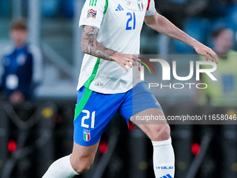 Alessandro Bastoni of Italy during the UEFA Nations League 2024/25 League A Group A2 match between Italy and Belgium at Stadio Olimpico on O...