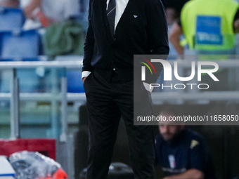 Luciano Spalletti head coach of Italy looks on during the UEFA Nations League 2024/25 League A Group A2 match between Italy and Belgium at S...