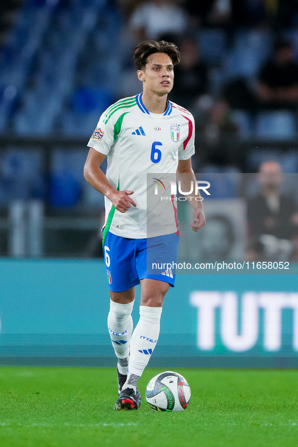 Samuele Ricci of Italy during the UEFA Nations League 2024/25 League A Group A2 match between Italy and Belgium at Stadio Olimpico on Octobe...