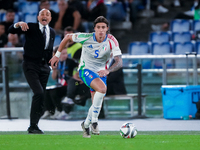 Riccardo Calafiori of Italy during the UEFA Nations League 2024/25 League A Group A2 match between Italy and Belgium at Stadio Olimpico on O...