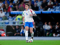 Riccardo Calafiori of Italy during the UEFA Nations League 2024/25 League A Group A2 match between Italy and Belgium at Stadio Olimpico on O...