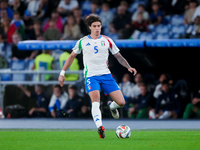 Riccardo Calafiori of Italy during the UEFA Nations League 2024/25 League A Group A2 match between Italy and Belgium at Stadio Olimpico on O...