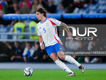 Riccardo Calafiori of Italy during the UEFA Nations League 2024/25 League A Group A2 match between Italy and Belgium at Stadio Olimpico on O...