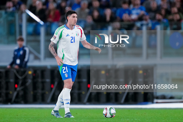 Alessandro Bastoni of Italy during the UEFA Nations League 2024/25 League A Group A2 match between Italy and Belgium at Stadio Olimpico on O...