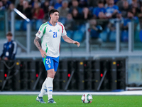 Alessandro Bastoni of Italy during the UEFA Nations League 2024/25 League A Group A2 match between Italy and Belgium at Stadio Olimpico on O...