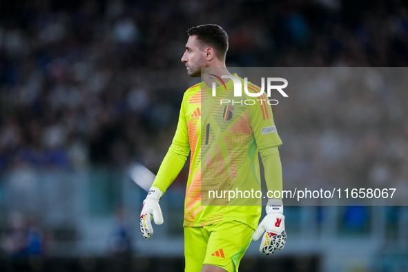 Koen Casteels of Belgium looks on during the UEFA Nations League 2024/25 League A Group A2 match between Italy and Belgium at Stadio Olimpic...