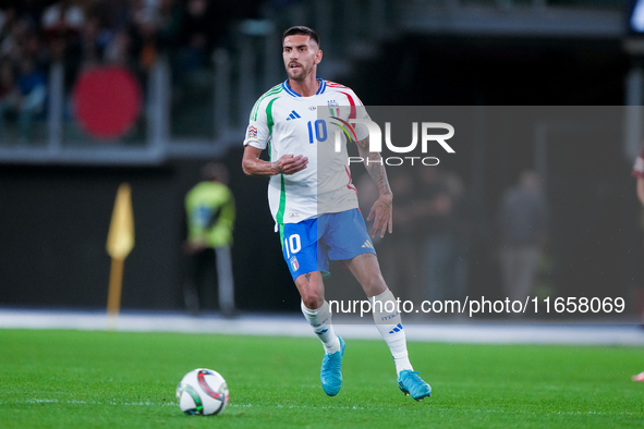 Lorenzo Pellegrini of Italy during the UEFA Nations League 2024/25 League A Group A2 match between Italy and Belgium at Stadio Olimpico on O...