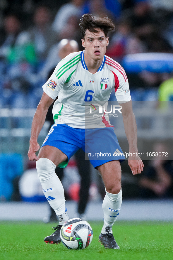 Samuele Ricci of Italy during the UEFA Nations League 2024/25 League A Group A2 match between Italy and Belgium at Stadio Olimpico on Octobe...