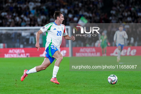 Andrea Cambiaso of Italy during the UEFA Nations League 2024/25 League A Group A2 match between Italy and Belgium at Stadio Olimpico on Octo...